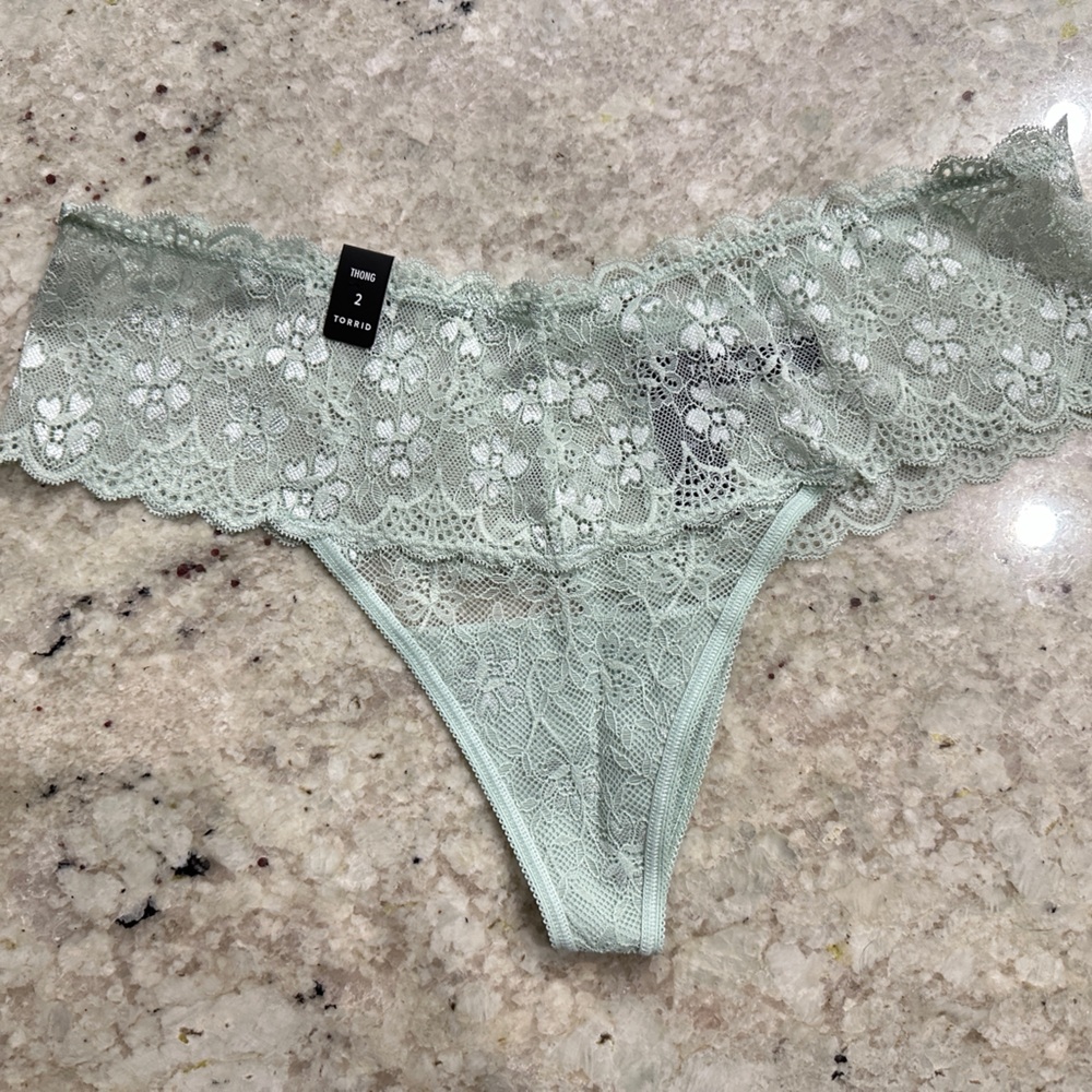 NWT NBW Torrid Lace Thong Mint Green